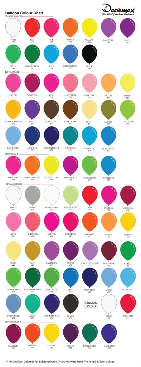 Colour Chart « Latex Balloon Factory l Balloon Manufacturer l High ...