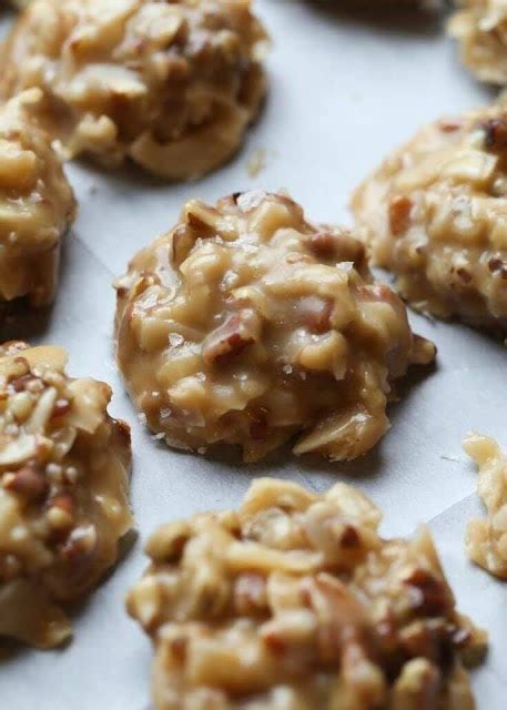 No Bake Pecan Coconut Praline Cookies