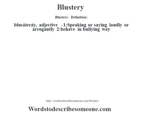 What Is The Definition Of Blustery - DEFINITIONVA