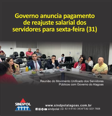 Sindpol Alagoas Governo Anuncia Pagamento De Reajuste Salarial Dos