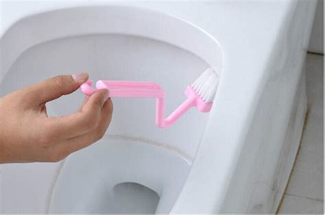 Sanitary S Type Toilet Brush Curved Bent Handle Cleaning Scrubber Nice