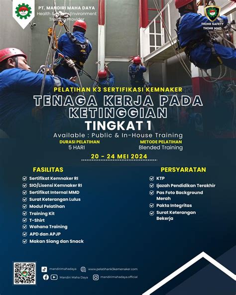 Pelatihan Tkpk Sertifikasi Kemnaker Ri Pelatihan K Ketinggian