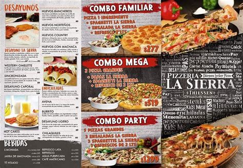 Carta De Pizzeria La Sierra Camargo Ciudad Camargo