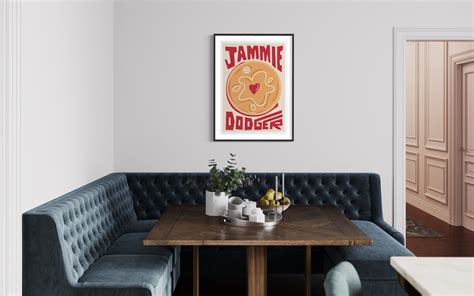 Jammie Dodger Biscuit Art Print Kitchen Wall Art Art For Etsy