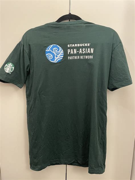 Rare Starbucks Seattle Shirt Green Pan Asian Employee Gem