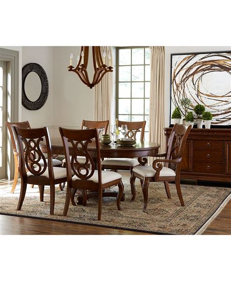 Furniture Closeout Bordeaux Pedestal Round Expandable Dining Table