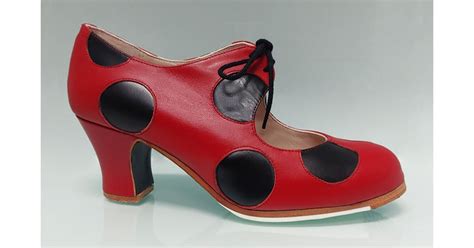 Chaussure De Danse Flamenco Professionnelle Avec Lacets Rouges Et Noirs