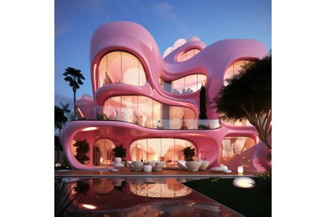 Amazing Modern Pink House Architecture Graphic by Actart Designs · Creative Fabrica