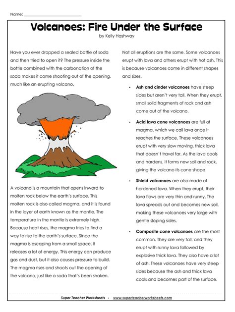 How Are Volcanoes Classified Natural Disasters Printable 6th