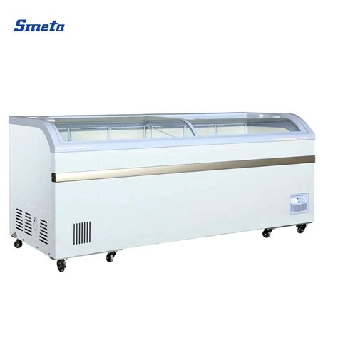 Smeta L Commercial Supermarket Sliding Glass Door Island Freezer