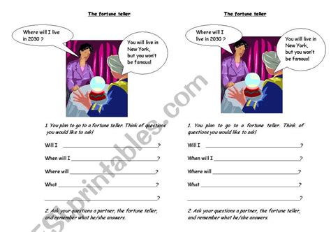 The Fortune Teller Esl Worksheet By Boheme