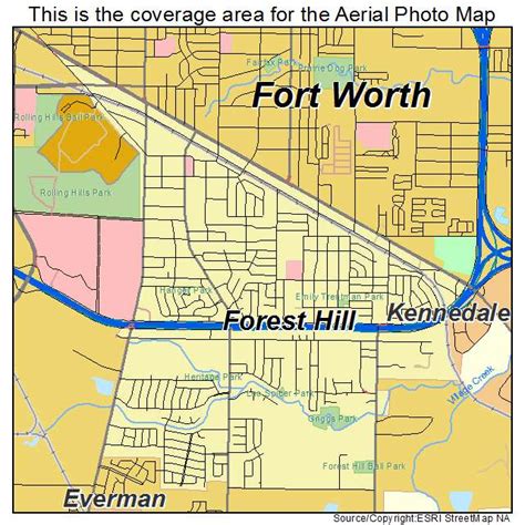 Aerial Photography Map of Forest Hill, TX Texas