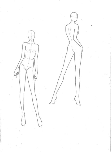 FASHION DESIGN CROQUIS Fashion Template Woman's Silhouette Clothing Sketch Womenswear Design ...