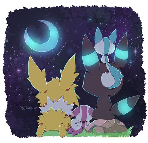 Umbreon Jolteon And Pachirisu Pokemon Drawn By Shirasirairo116