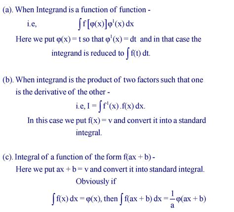 Integration Formula Formula In Maths