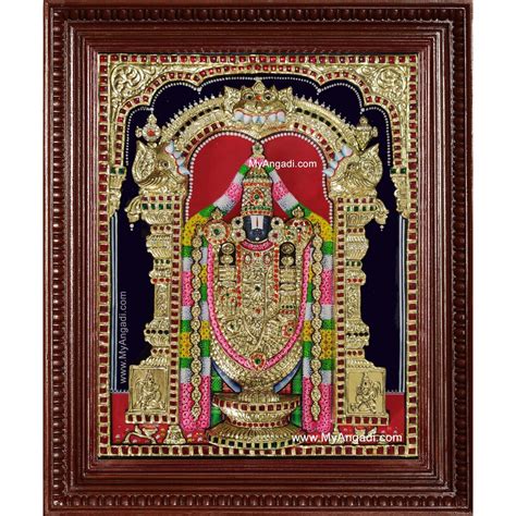 Tirupati Balaji D Embossed Tanjore Painting Tirupati Balaji D