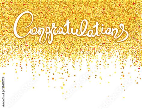 Congratulationshandwritten Calligraphy With Gold Confetti Banner