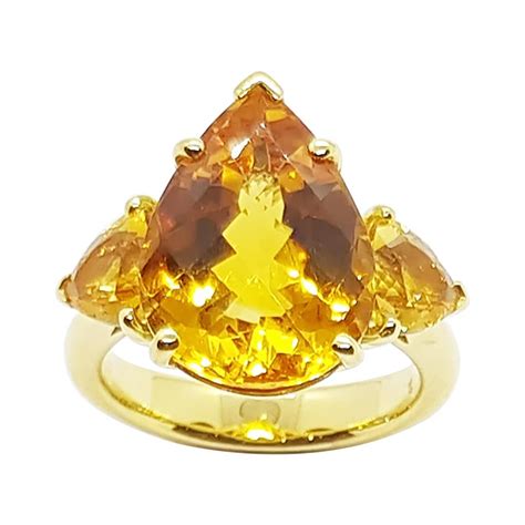 citrin ring   karat gold gefasst im angebot bei stdibs