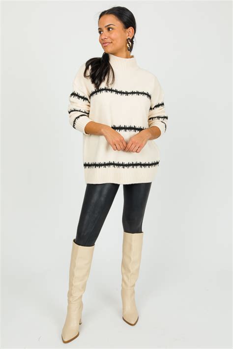 Harley Stripe Sweater Cream New Arrivals The Blue Door Boutique