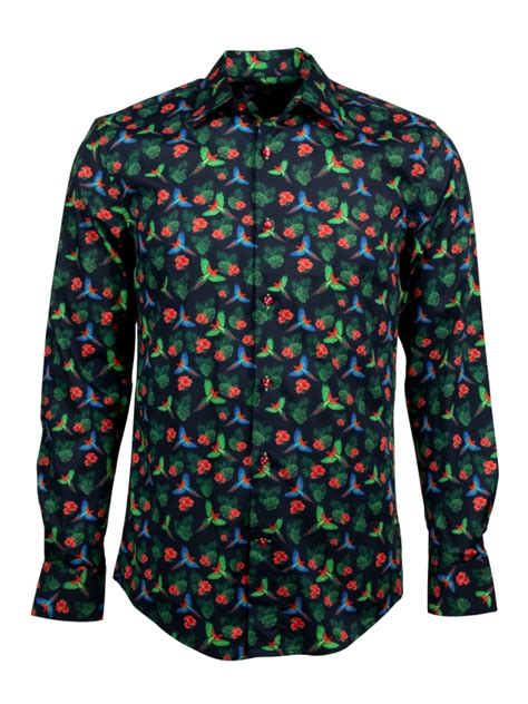 Men S Regular Fit With Parrot Print