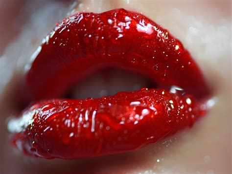 Premium Photo Closeup Of Beautiful Female Lips With Red Shiny