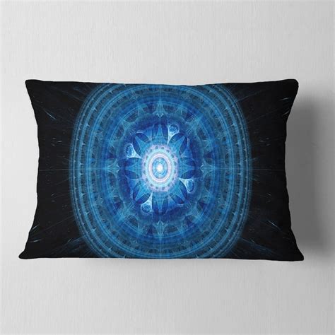 Designart Bright Blue Fractal Sphere Abstract Throw Pillow Bed Bath And Beyond 20952599