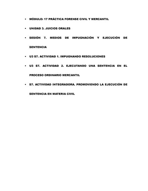 Modulo 17 Sesion 7 MÓDULO 17 PRÁCTICA FORENSE CIVIL Y MERCANTIL