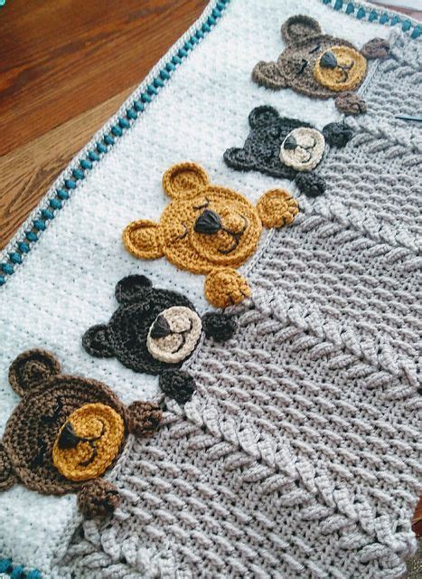 Ravelry Project Gallery For Sleep Tight Teddy Bear Blanket Pattern By