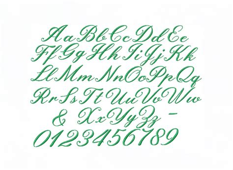 Couture Satin Embroidery Font 4x4 Herrington Design