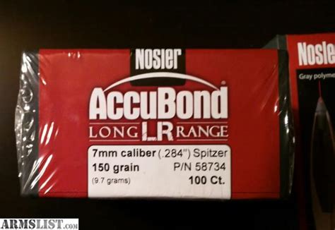 Armslist For Sale Nosler Accubond Lr Long Range Mm Grain Bullets