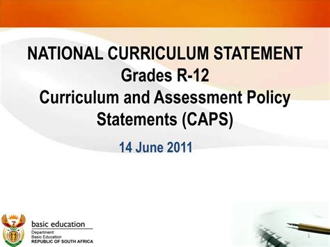 PPT NATIONAL CURRICULUM STATEMENT Grades R 12 Curriculum And