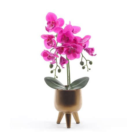 Fake Flowers With Vase Faux Orchid Artificial Flowers In Vase Fake