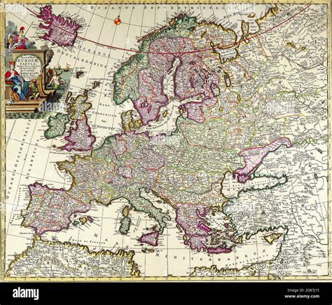 Alte Karte Von Europa Schweden Norwegen Deutschland England Irland