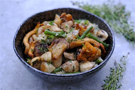 rezept pilzpfanne mit quinoa und bohnen projekt gesund leben