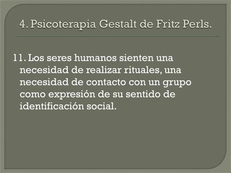 Psicoterapia Gestalt De Fritz Perls Ppt