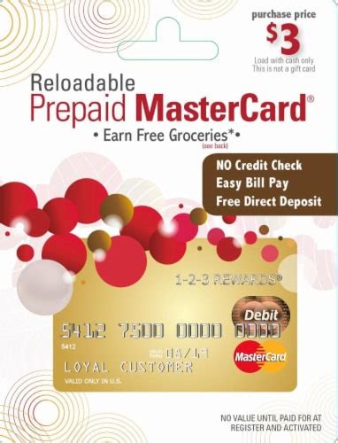 Kroger Mastercard 1-2-3 Rewards Reloadable Prepaid Debit Card, 1 ct ...