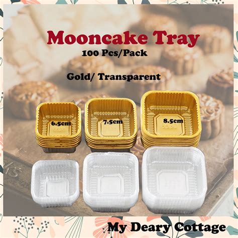 100 Pcs Mooncake Tray Stackable 50g 80g 100g Mooncake Seal Plastic Bag