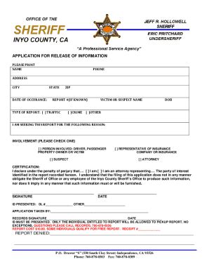 Fillable Online Inyo County Sheriff Department Fax Email Print - pdfFiller