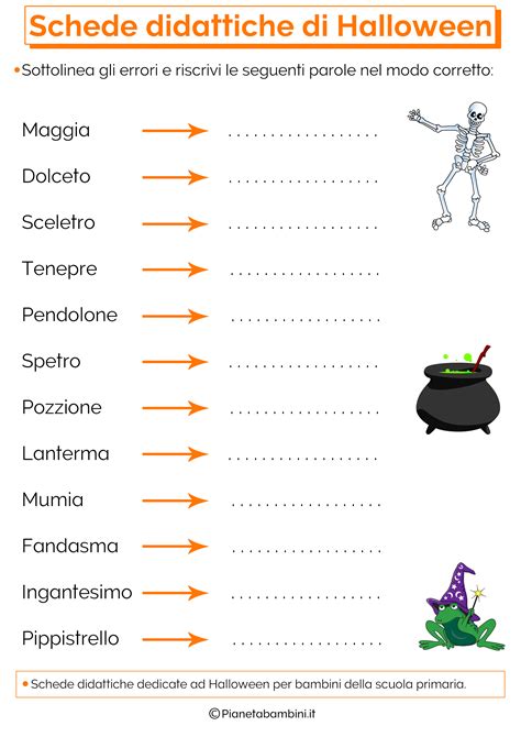 Schede Didattiche Di Halloween Per La Scuola Primaria Pianetabambini It