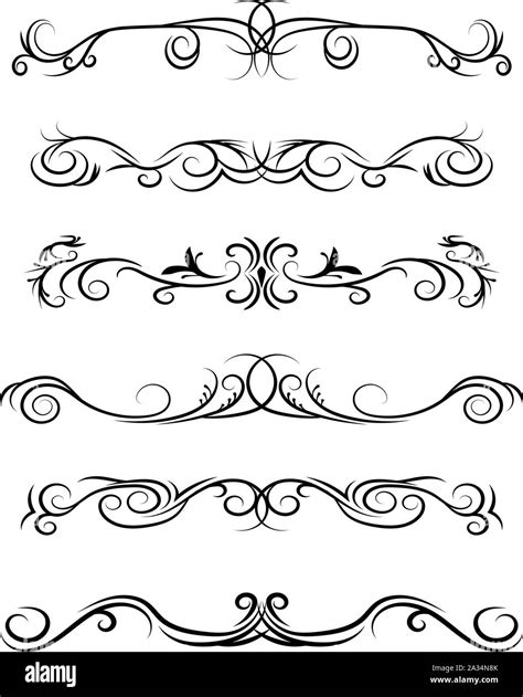 Hand Drawn Vector Dividers Decorative Swirls And Flourishes Lines