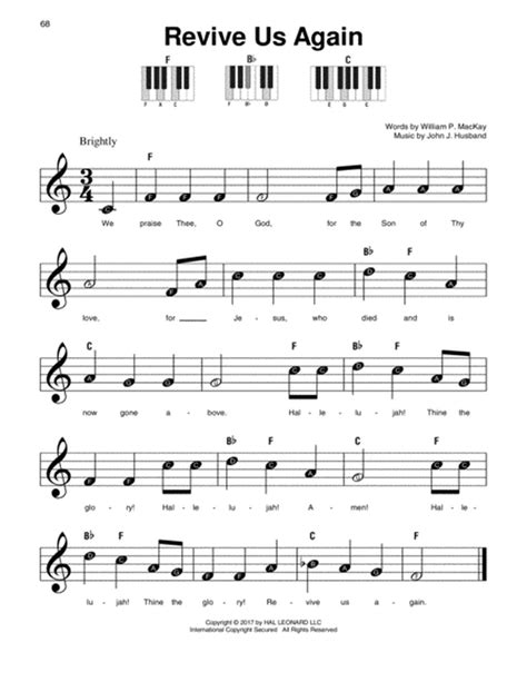 Revive Us Again - Easy Piano - Digital Sheet Music | Sheet Music Plus