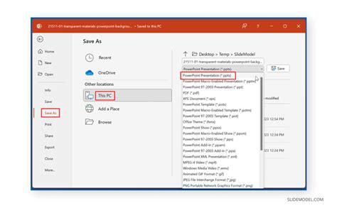 01 Save File As Pptx SlideModel