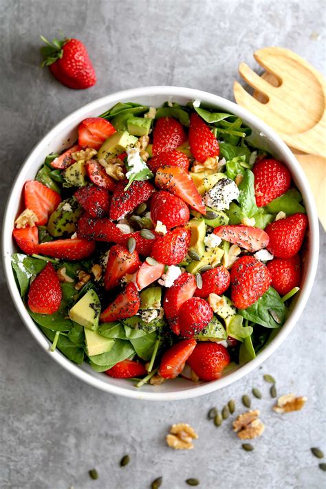 Spinach Strawberry Walnut Salad With Poppy Seed Dressing The Last