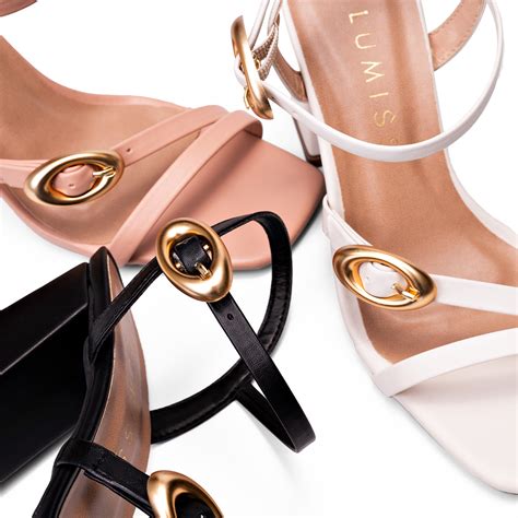 Sandália Feminina Salto Alto Bloco Confortável Fivelas SSB Nude Lumiss