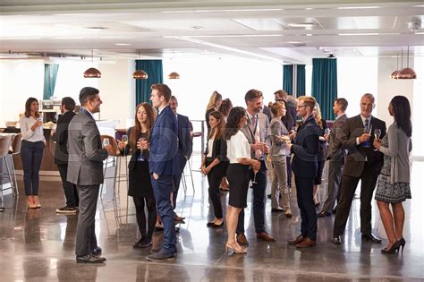 Delegates Networking At Conference Drinks Reception Stock Image Colourbox