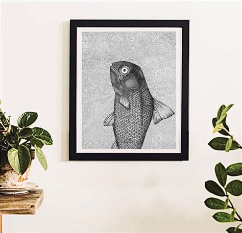 The Fish Original Pen And Ink Illustration Etsy