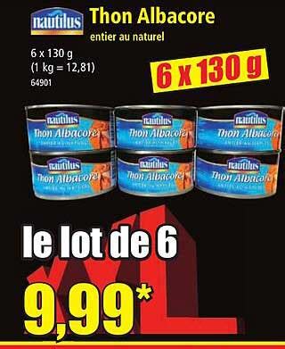 Promo Thon Albacore Entier Au Naturel Nautilus Chez Norma Icatalogue Fr