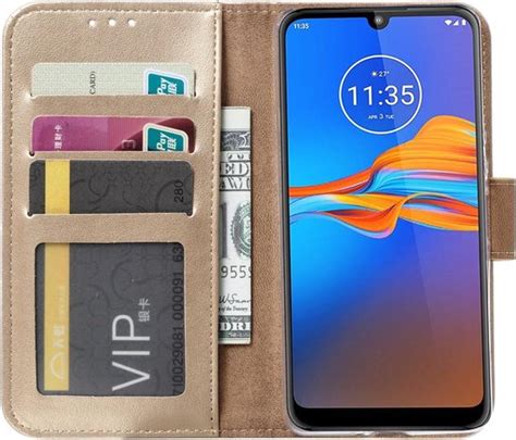 Motorola Moto E6 Plus Bookcase Goud Portemonee Hoesje Bol