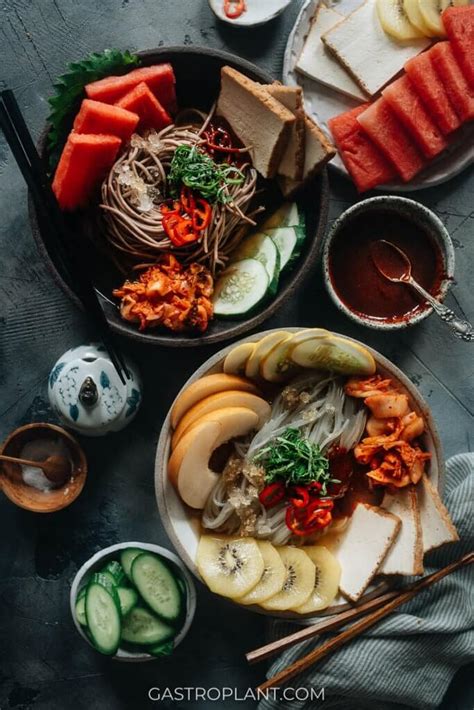 Mul Naengmyeon Korean Cold Noodle Soup Vegan Gastroplant