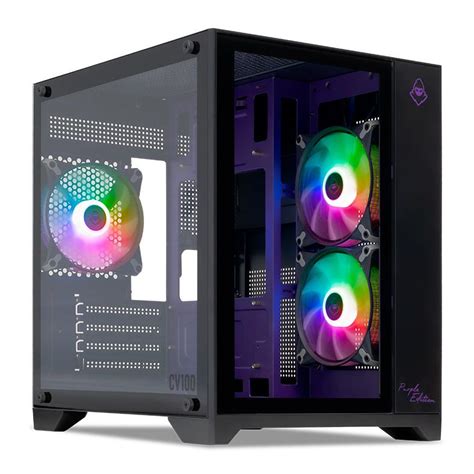 Gabinete Gamer Mancer Cv Purple Edition Argb Mid Tower Lateral De